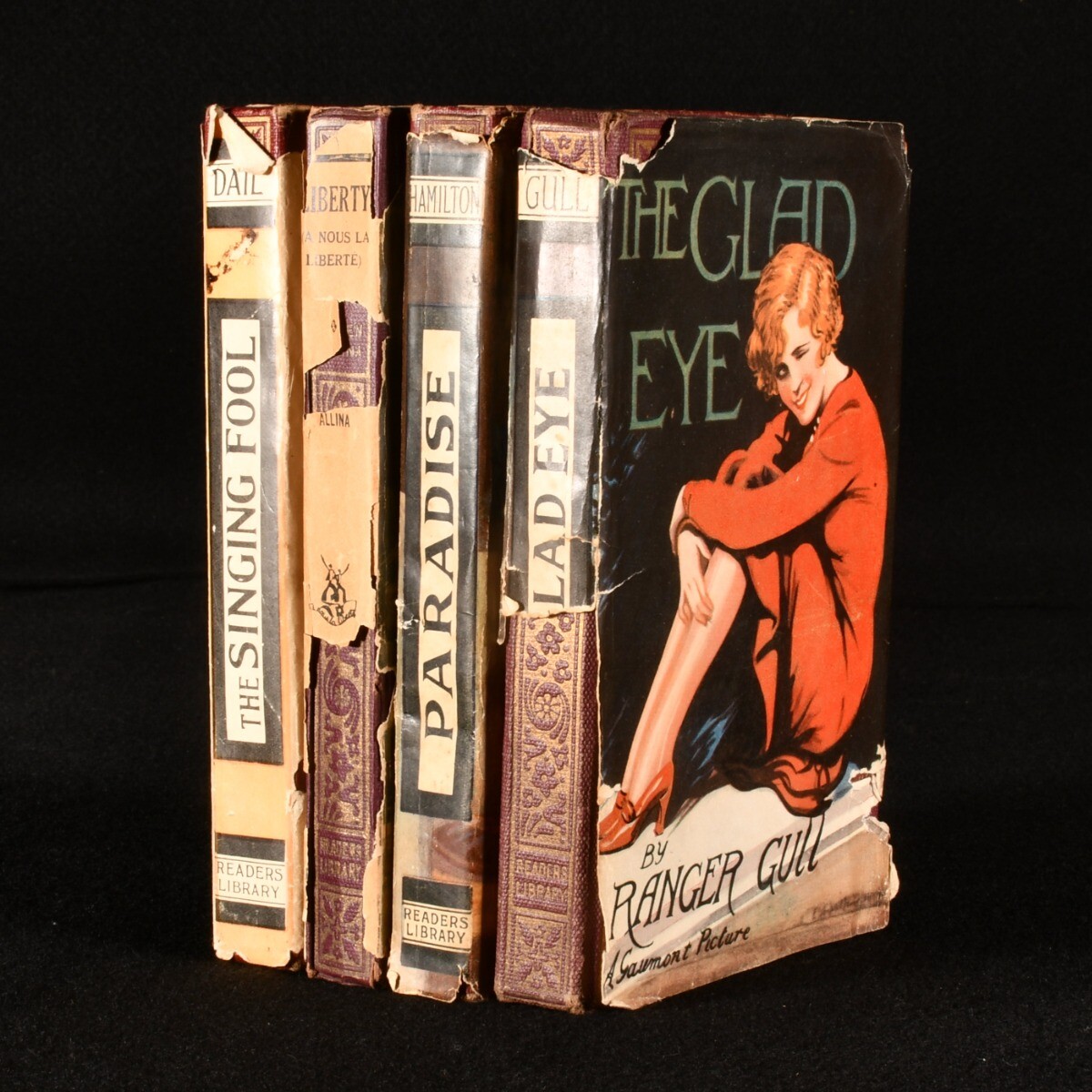c1926-31 4vols Four Photoplay Edition Novels Early Cinema Illustrated Dustwra…