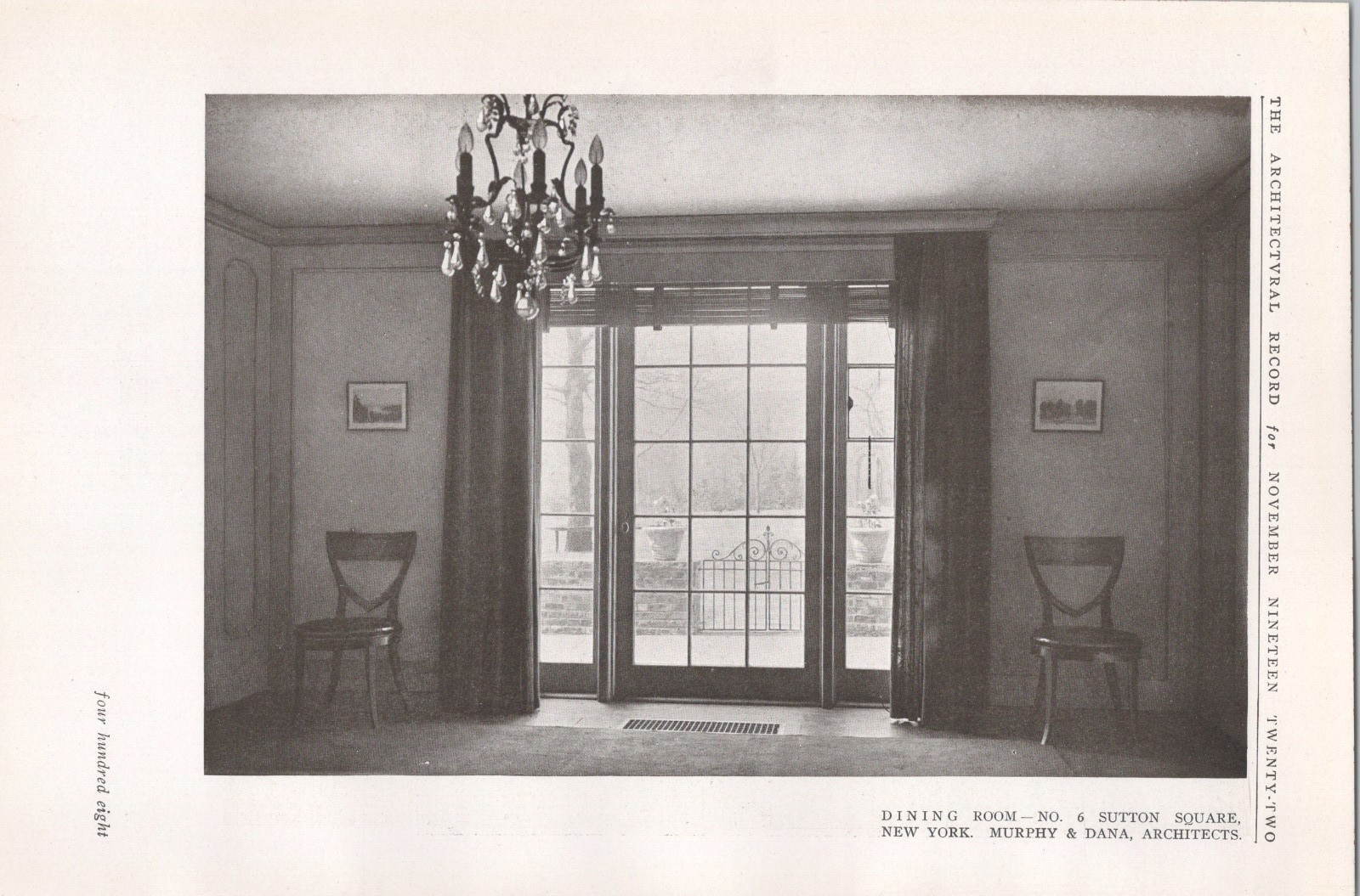1922 * 6 Sutton Square 8 Sutton Square New York NY * Murphy & Dana Architects
