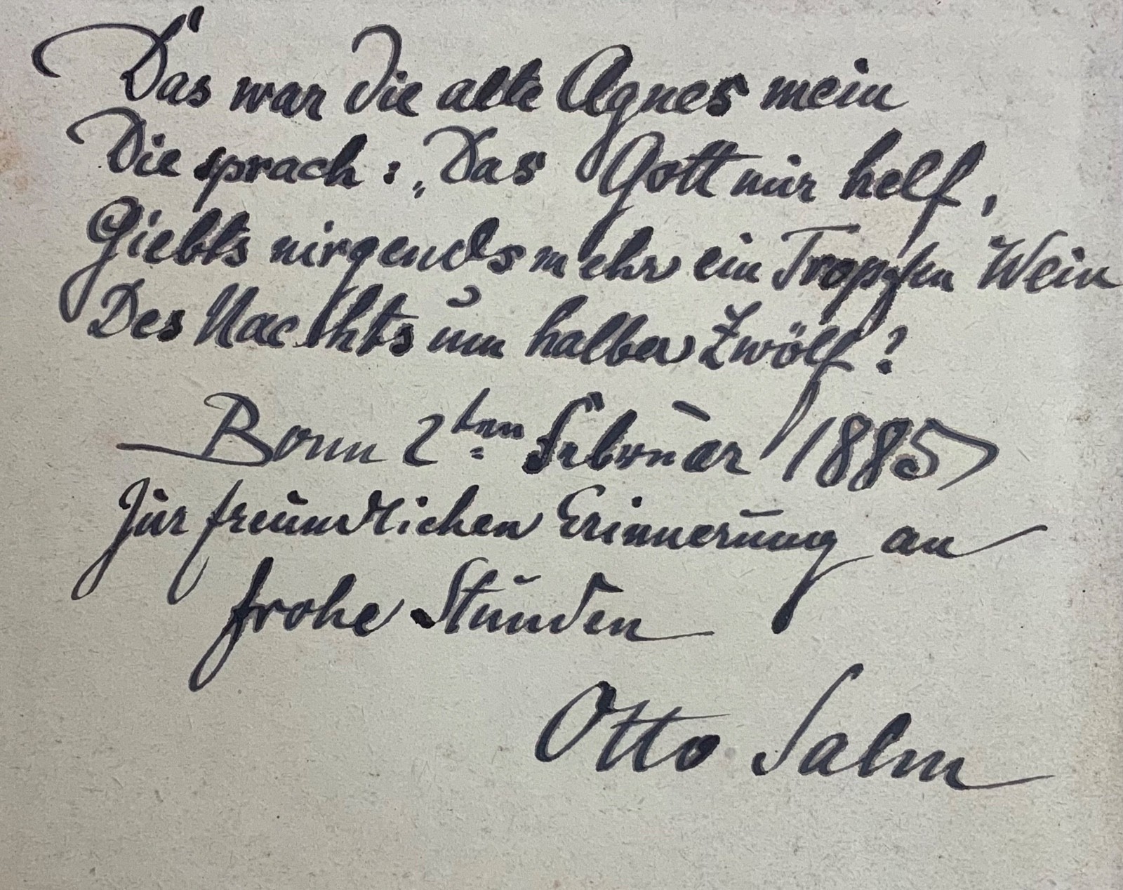 1878 Gaudeamus! J. V. von Scheffel, Inscribed: Princess Salm Salm from Otto Salm