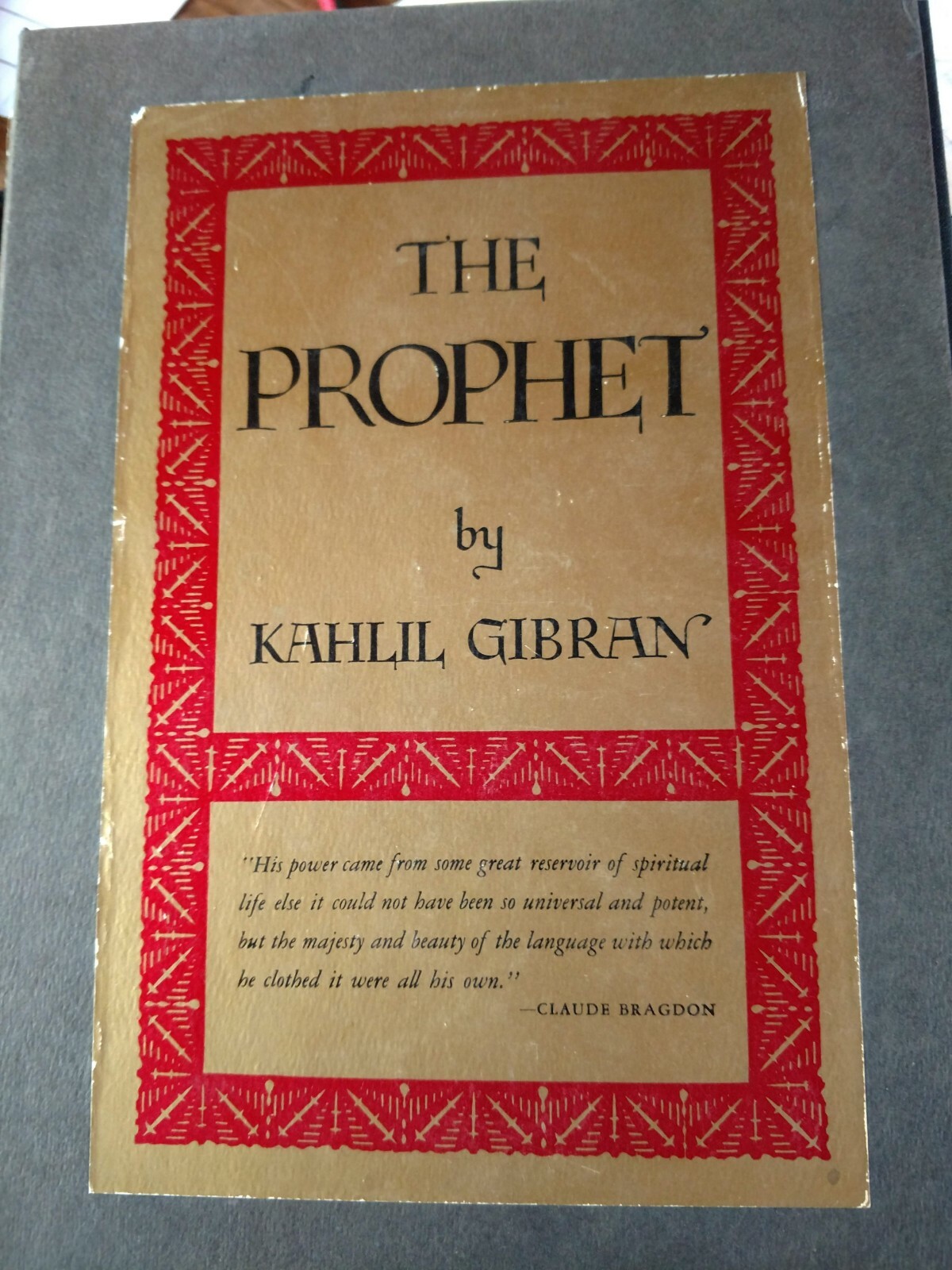 KAHLIL GIBRAN The Prophet Fifteenth Printing 1971 with Slipcover Like New