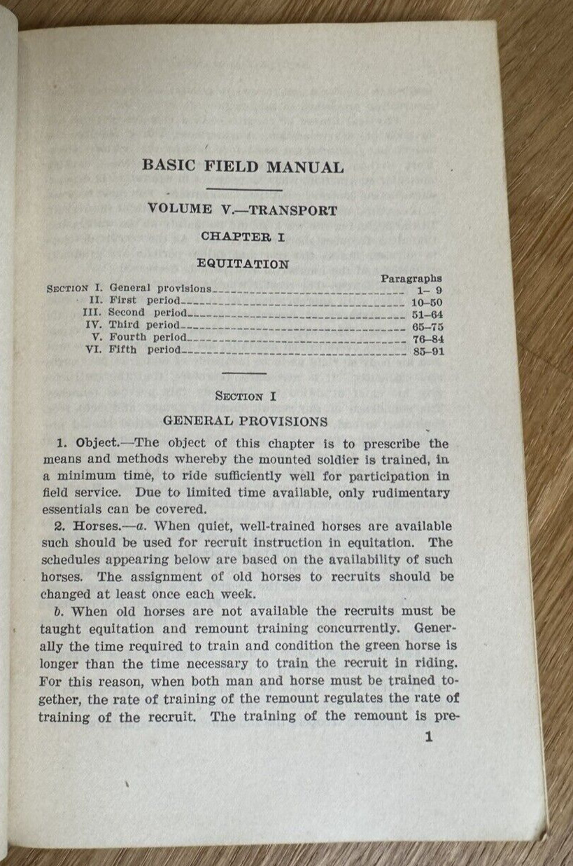 War Department 1929 Basic Field Transport Horse Motor Cavalry Officer E M Offley