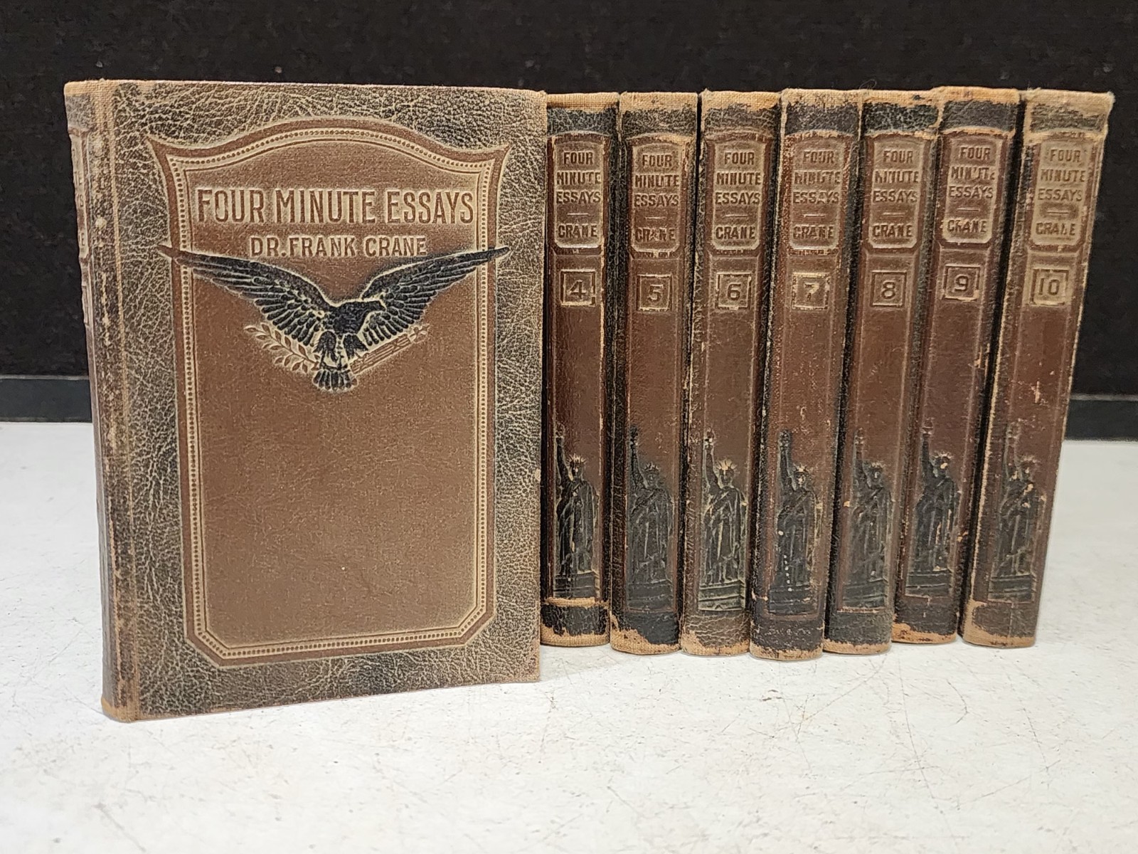 1919 COMPLETE SET OF 10 Four Minute Essays Book Dr Frank Crane Vols 1-10