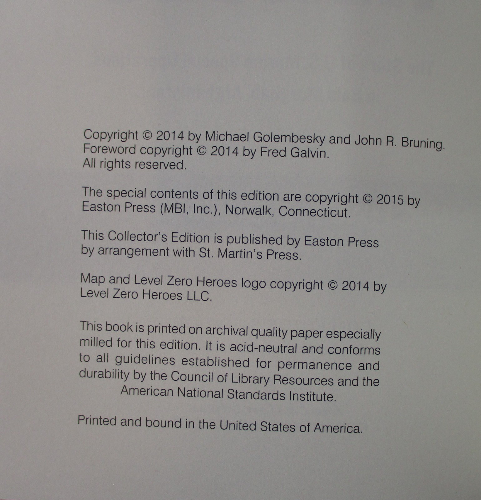 NM Leather Collector’s ED „Level Zero Heroes“ Golembesky & Bruning 2015 Easton
