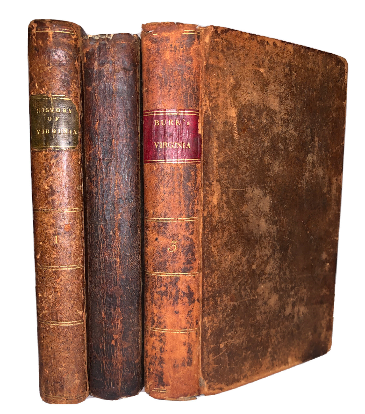 1804, 1st Ed, THE HISTORY OF VIRGINIA, by JOHN BURK, 3 VOLUMES, AMERICAN HISTORY