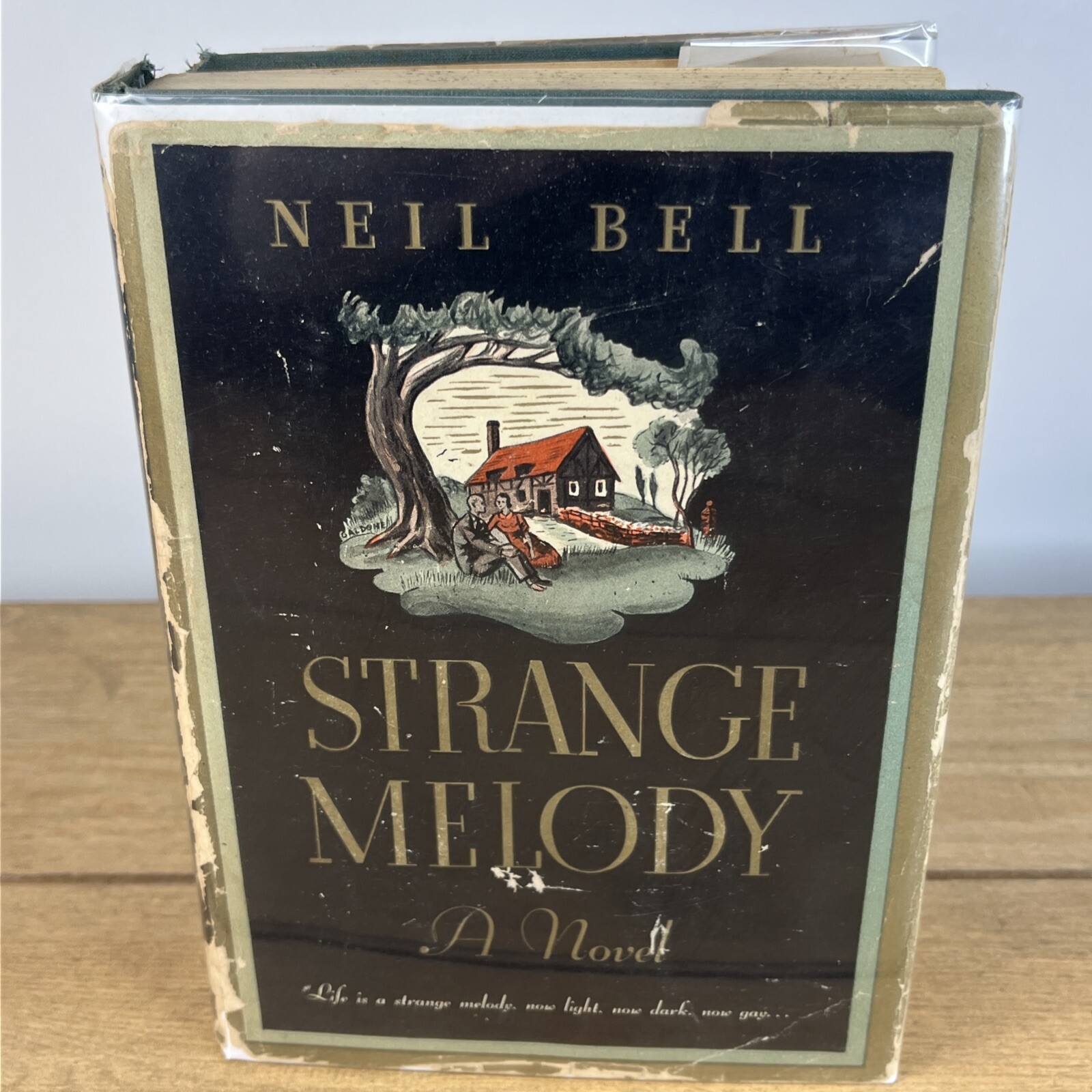 Vtg Novel Strange Melody by Neil Bell 1936 1st Edition HCDJ Doubleday