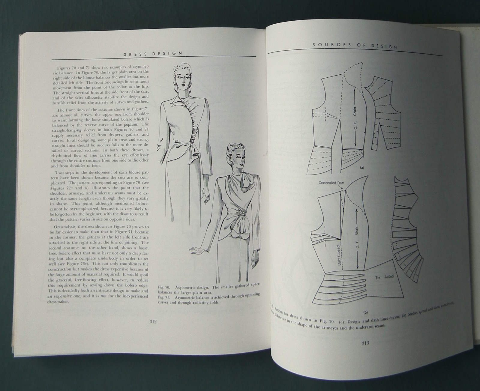 Dress Design Draping & Flat Pattern Making vintage 1940s dressmaking sewing book