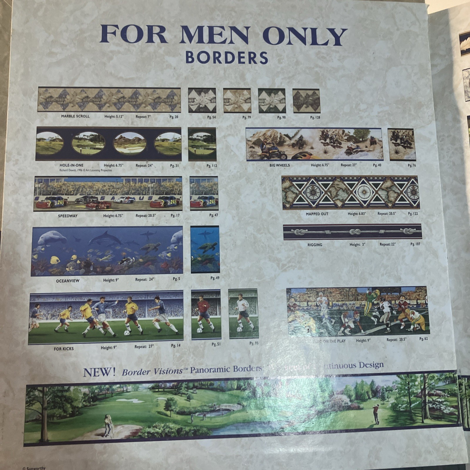 Early 2000’s Sunworthy FOR MEN ONLY Resource Book Wallcoverings & Borders 17×16