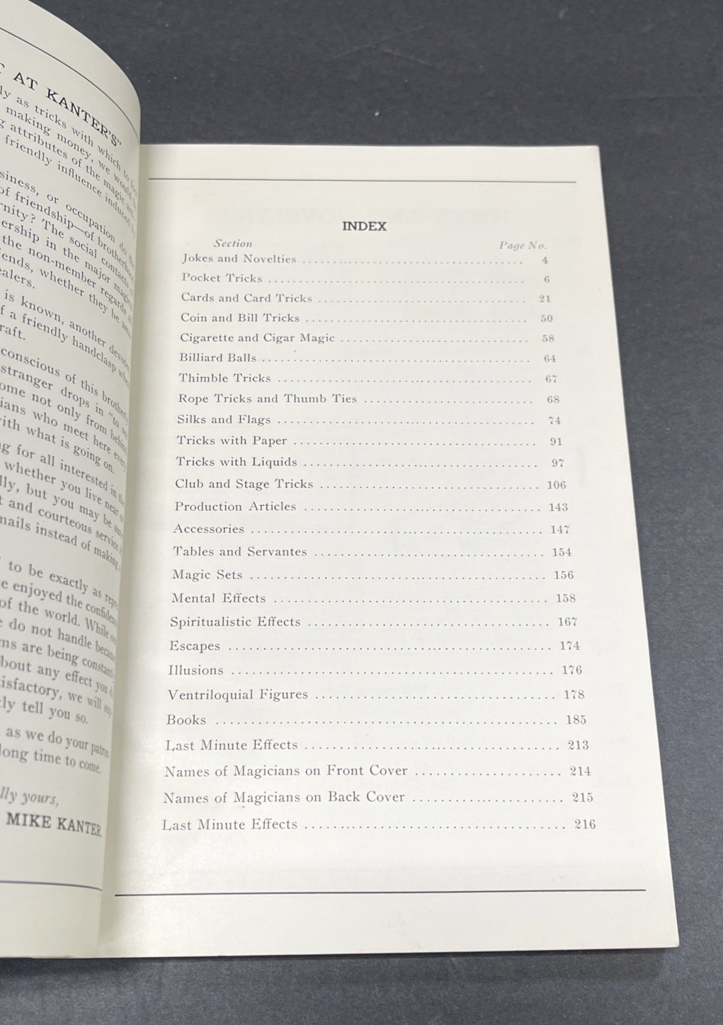 1939 Catalog Of Superior Magic Kantor’s Magic Shop Philadelphia PA