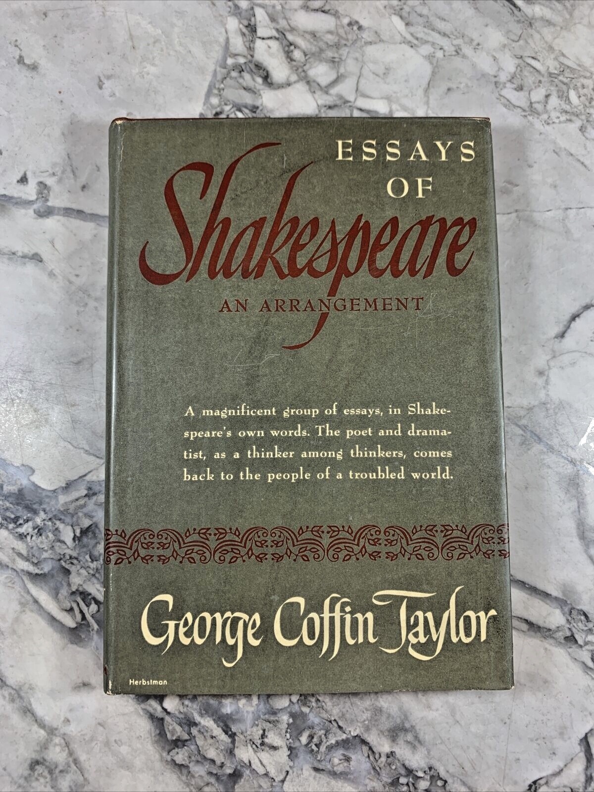 1947 Antique Book „Essays of Shakepseare“