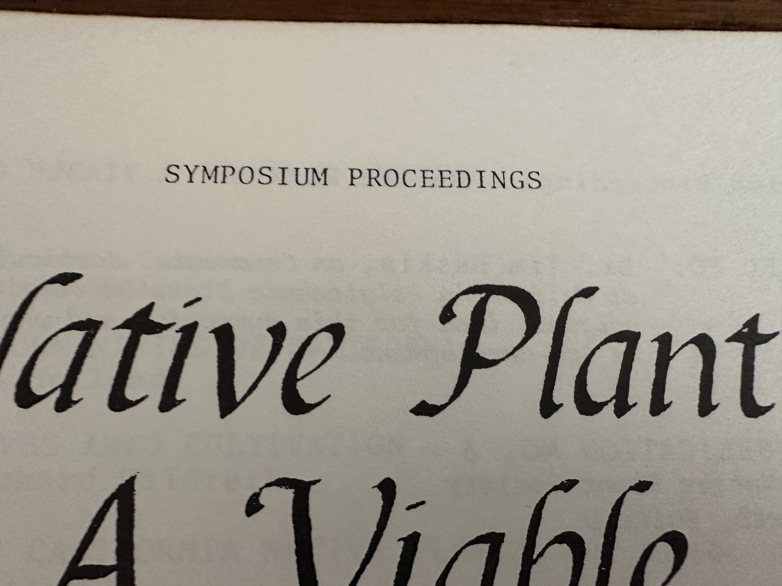 Native Plants A Viable Option 1977 California Society 3 Symposium Cal Poly CNPS