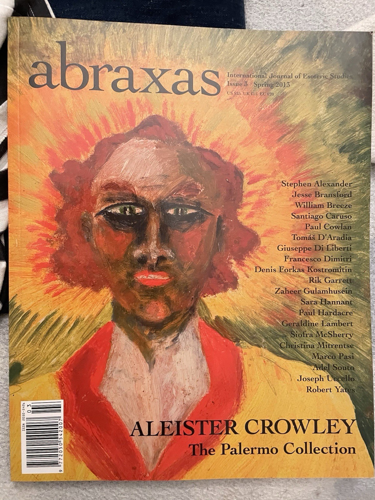 ABRAXAS, JOURNAL OF ESOTERIC STUDIES, ALEISTER CROWLEY, PALERMO COLLECTION B1