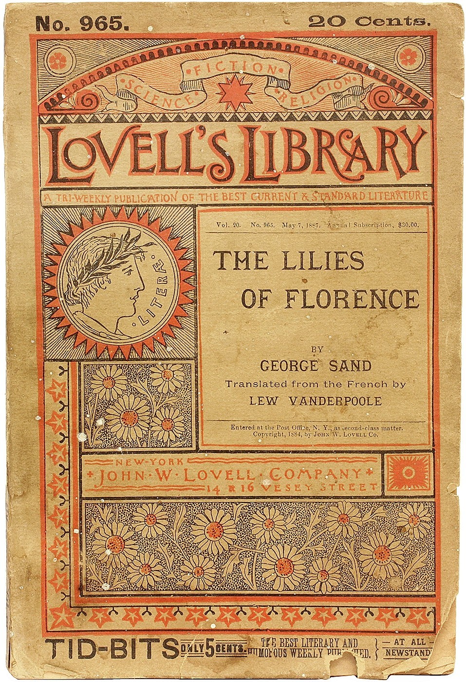 George SAND. Lilies of Florence & Other Stories & Legends. FIRST EDITION – 1887