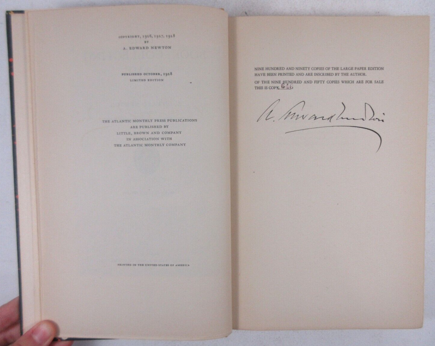 1928 SIGNED LTD ED „This Book Collecting Game“ A. Edward Newton HB Illustrated