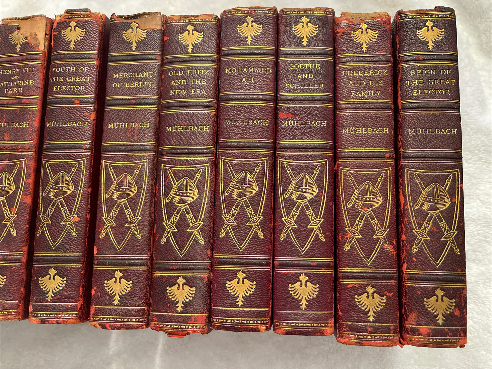 12 Matching Ornate Bindings by L. Muhlbach 1866