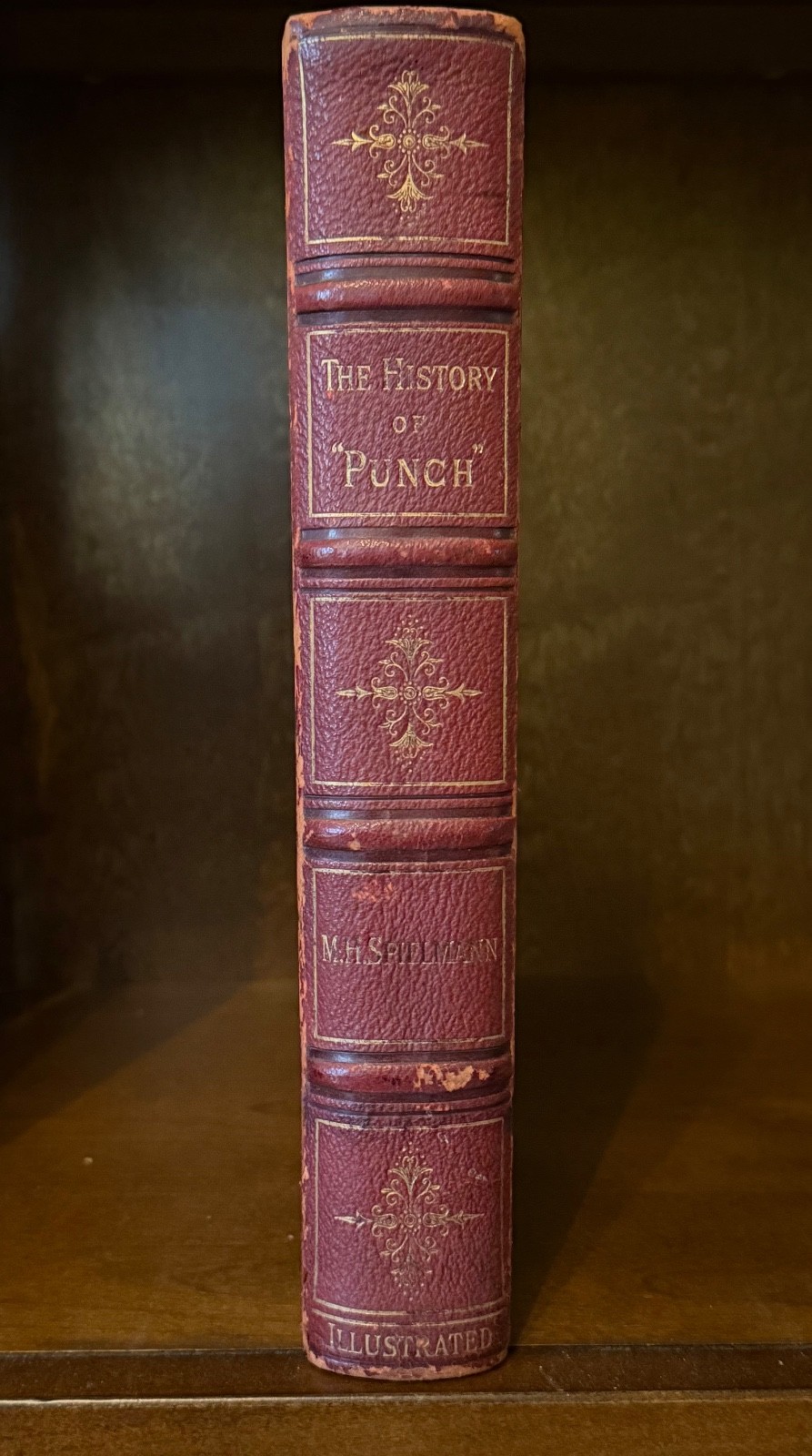 1895 History of Punch by Spielmann 1st Ed. Illus. Half Leather Victorian Antique