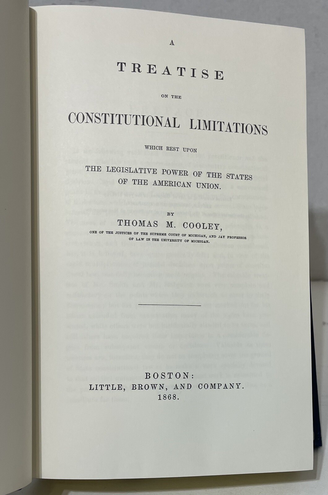 Constitutional Limitations by Thomas M. Cooley – Leather Bound – Legal Classics
