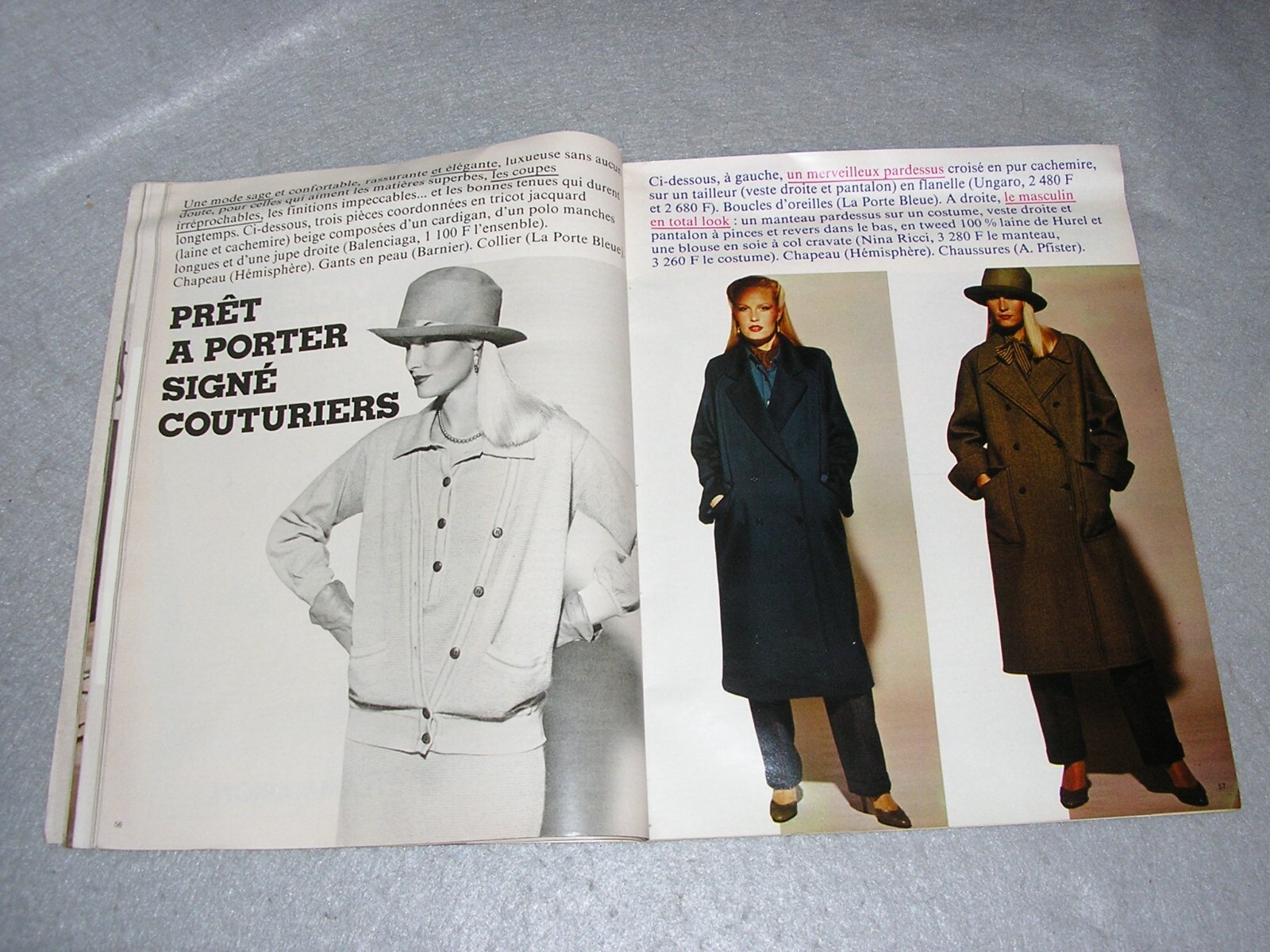 Vintage Women’s Fashion Book ELLE French Magazine Haute Couture September 1978