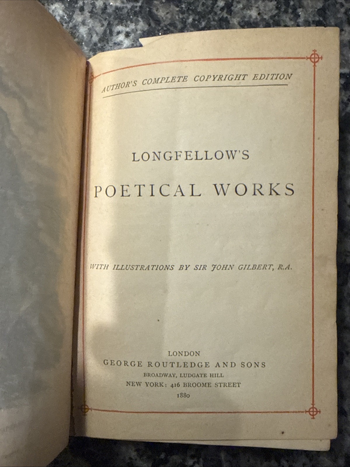 Henry Wadsworth Longfellow Illustrated Poetry Book George Routledge 1880s