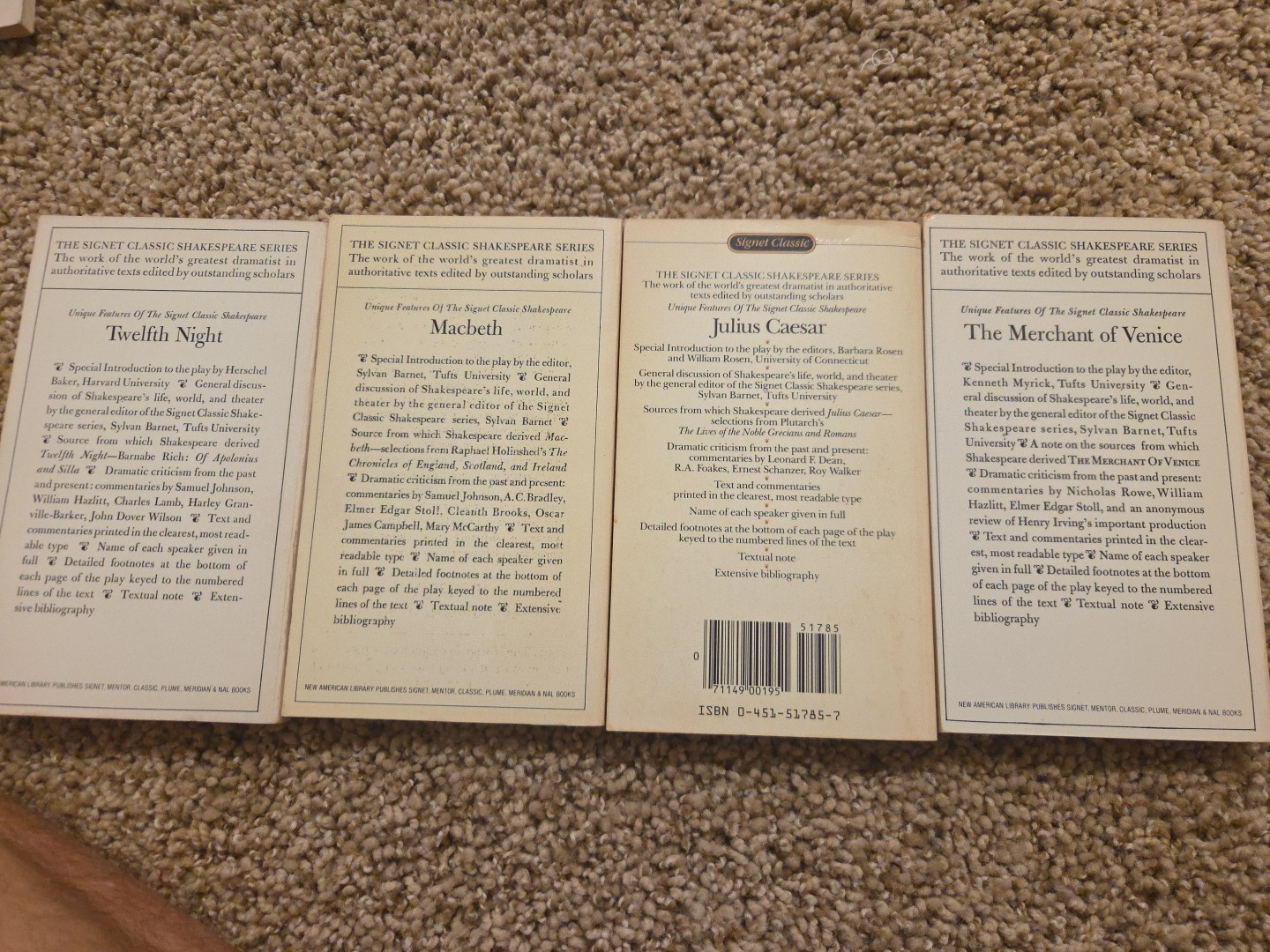 Lot of 4 Shakespeare Signet Classics Milton Glaser Covers – Julius Caesar,…