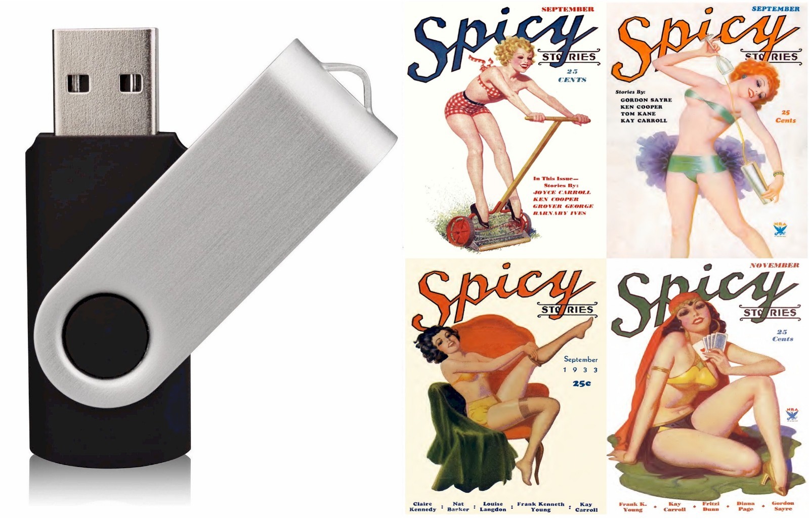 Spicy Stories – Daring Sexy Saucy Racy Naughty Magazine – 9 old Issues on USB