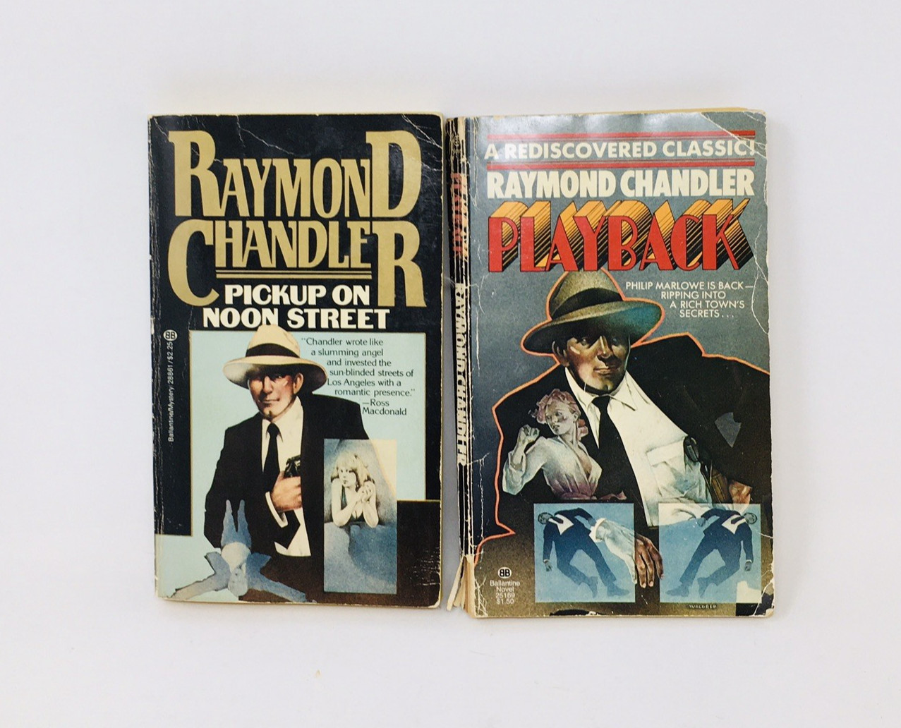 2 Raymond Chandler Mystery Playback Pickup on Noon Street Lot Detective PB Novel
