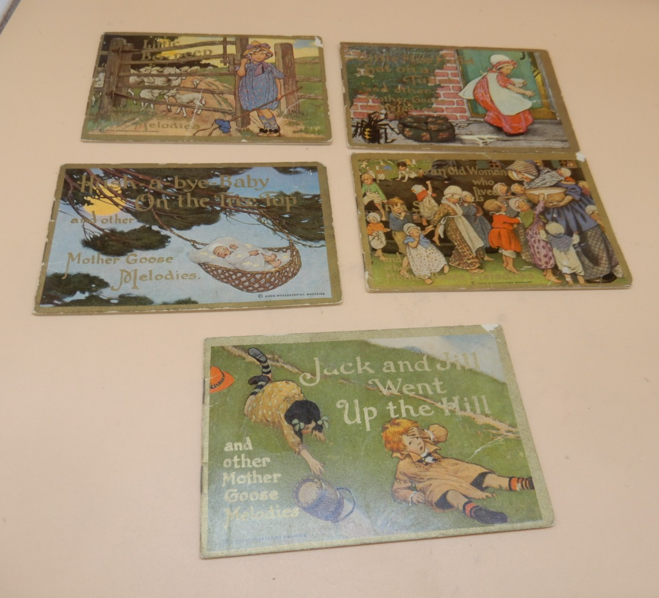 Set of 5 Colgate Nursery Rhyme Booklets by Jessie Wilcox Smith 1913-1914 promo