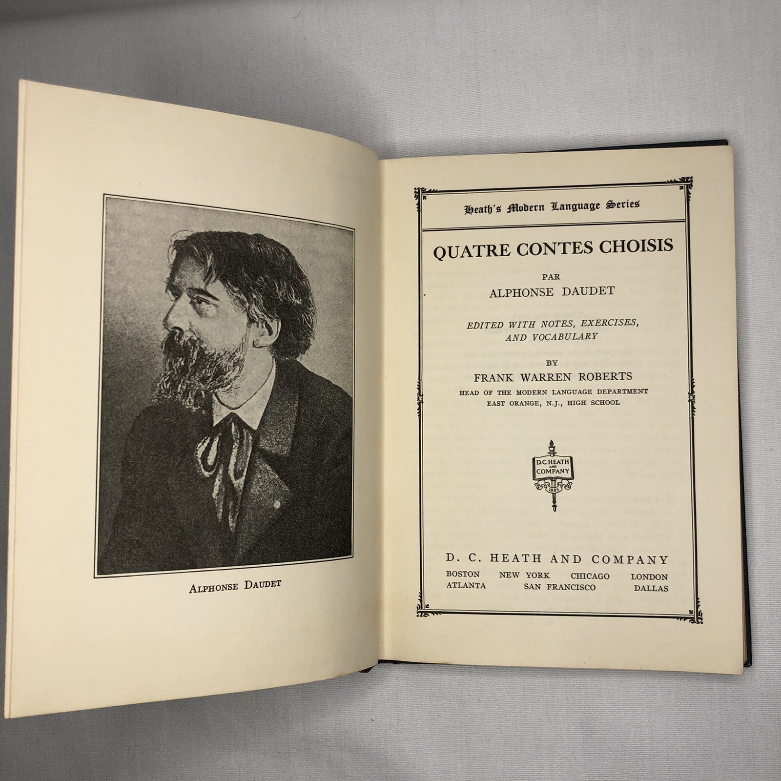 Daudet Quatre Contes Choisis – Roberts 1936 D.C. Heath and Company Vintage Book
