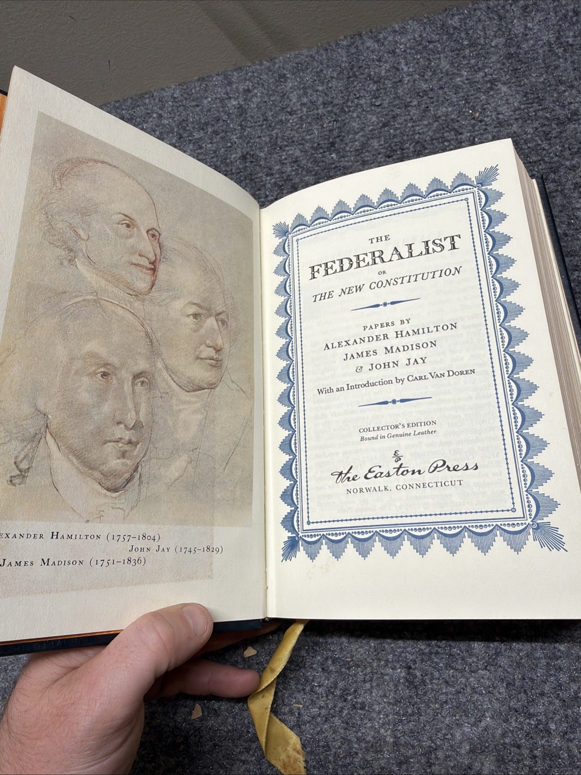 The Federalist or the New Constitution EASTON PRESS LEATHERBOUND HC 1787-88 VG
