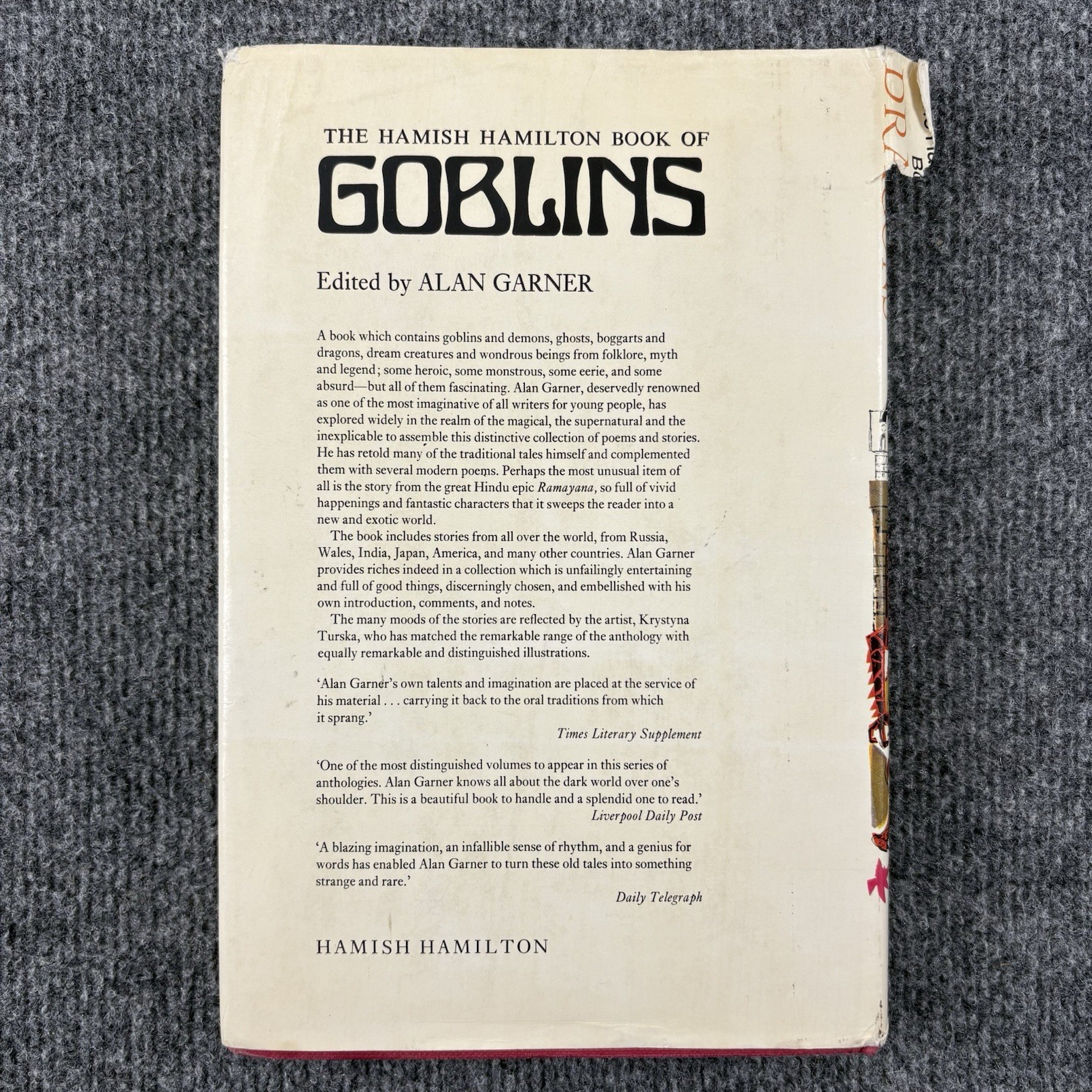 The Hamish Hamilton Book of Dragons Roger Lancelyn Green 1st Edition 1970 HBDJ