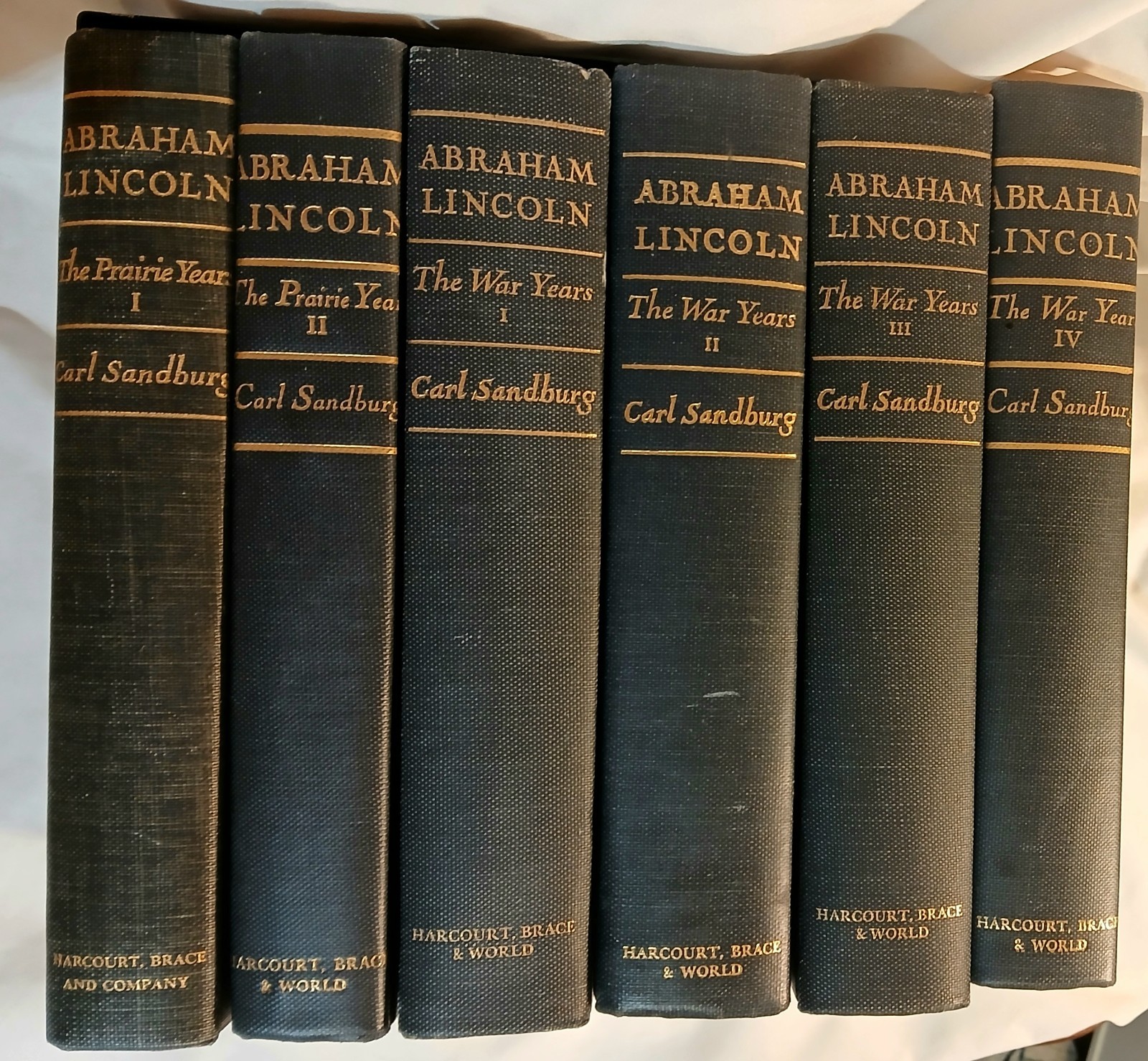 Abraham Lincoln The War Years Vol. I-IV /Prairie Years 1 & II By Carl SANDBURG