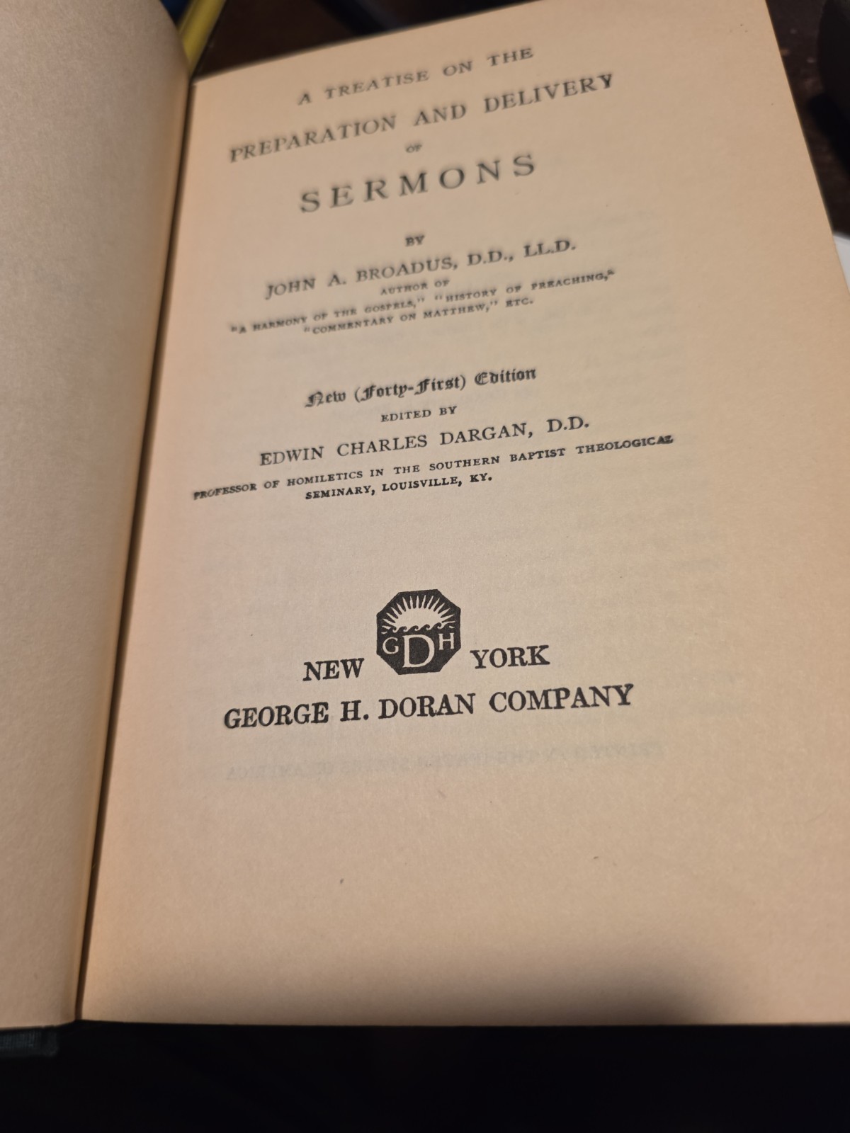 „Preparation and Delivery of Sermons“ by John A. Broadus Published 1898