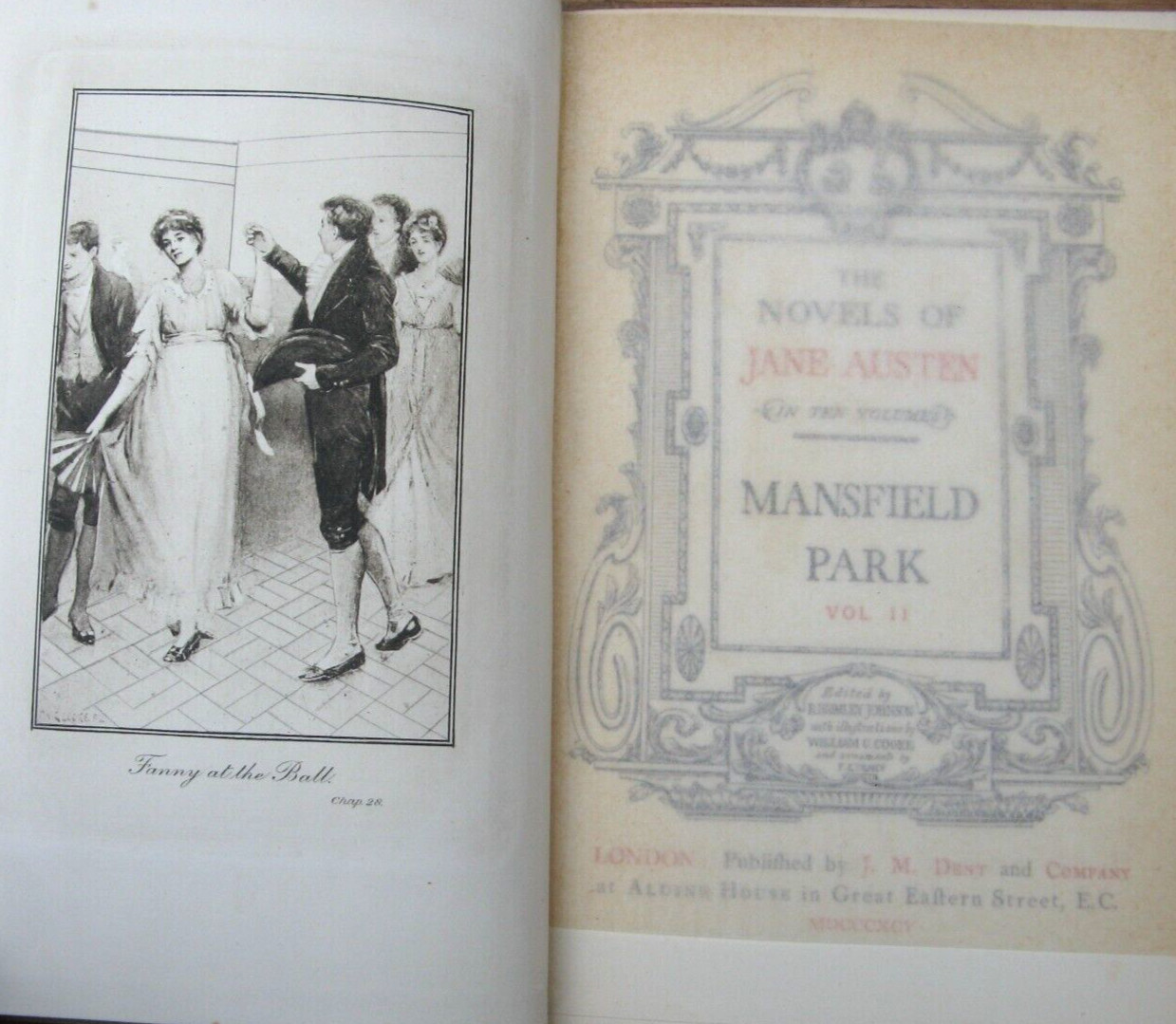 1895 Mansfield Park- Jane Austen William Cooke Illustrated