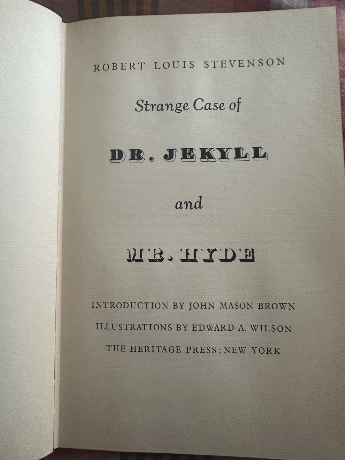 Strange Case of Dr. Jekyll and Mr Hyde by Robert Louis Stevenson – 1952 Heritage