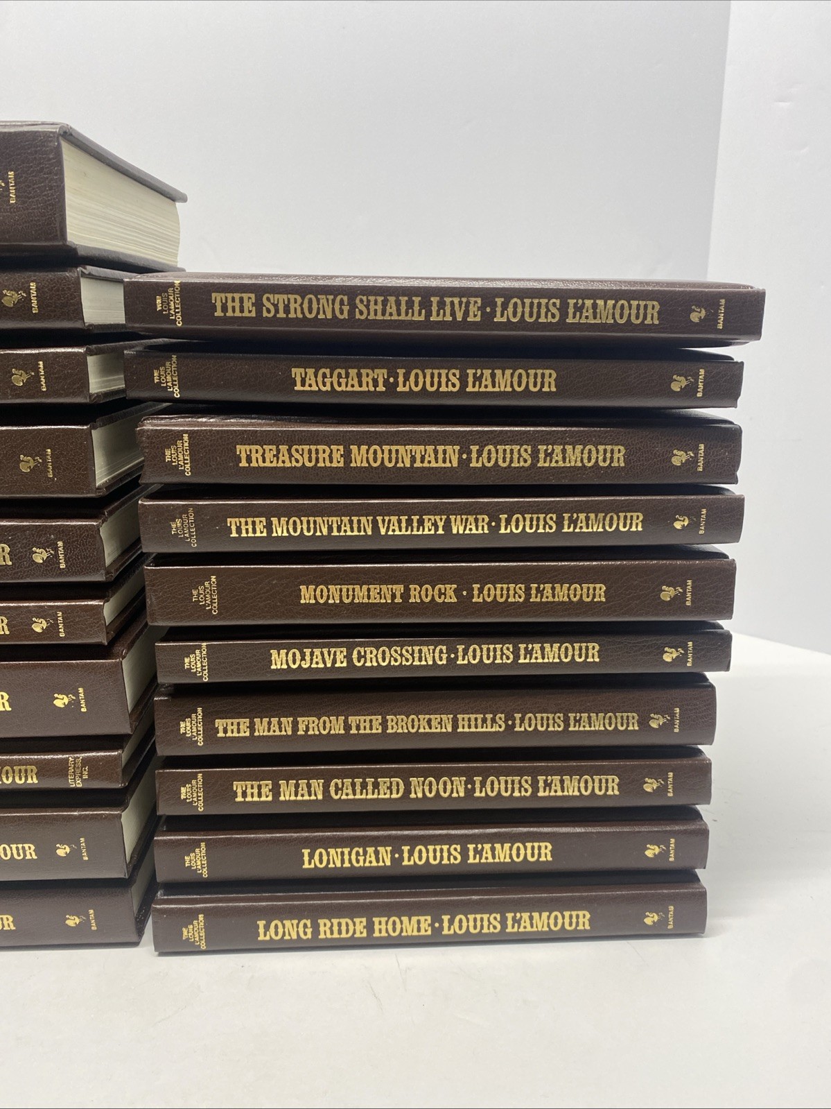 VTG Lot of 20 Louis L’Amour Leatherette Books Collection Bantam 20 Volumes