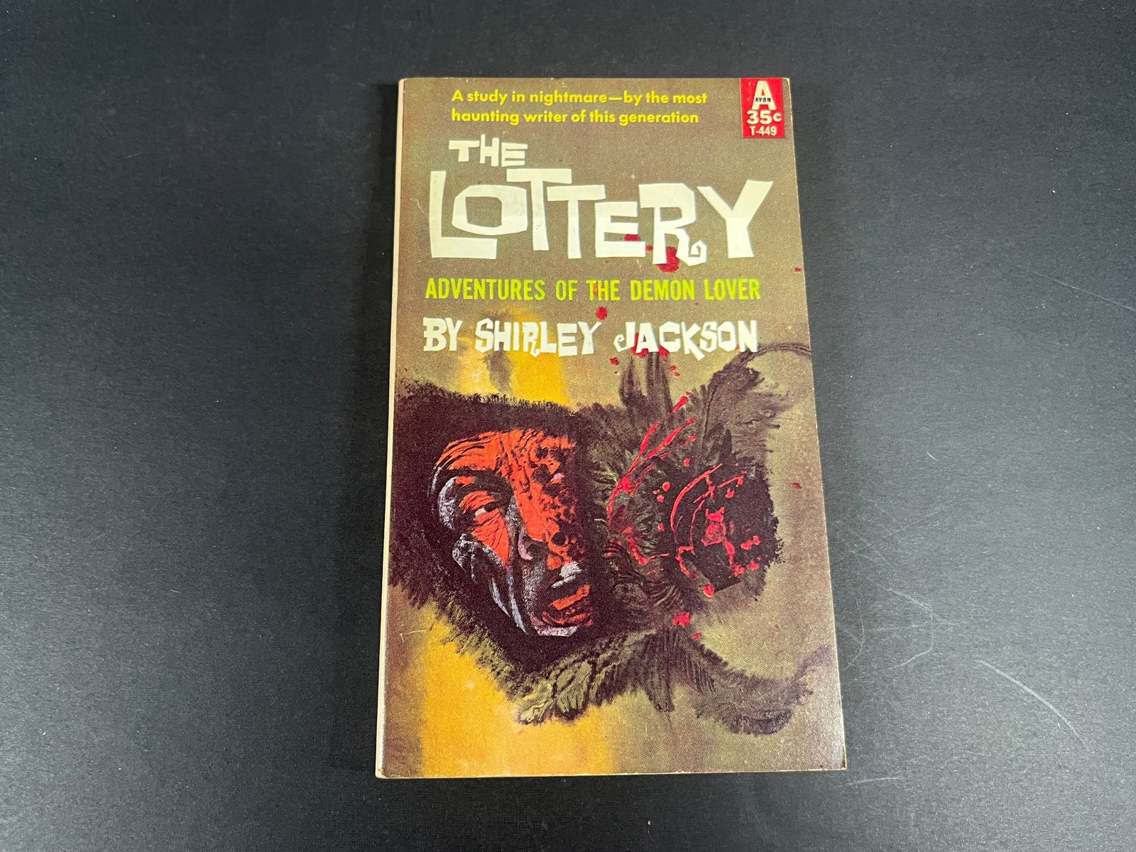 1949 The Lottery by Shirley Jackson Mass Market Paperback Avon T-449