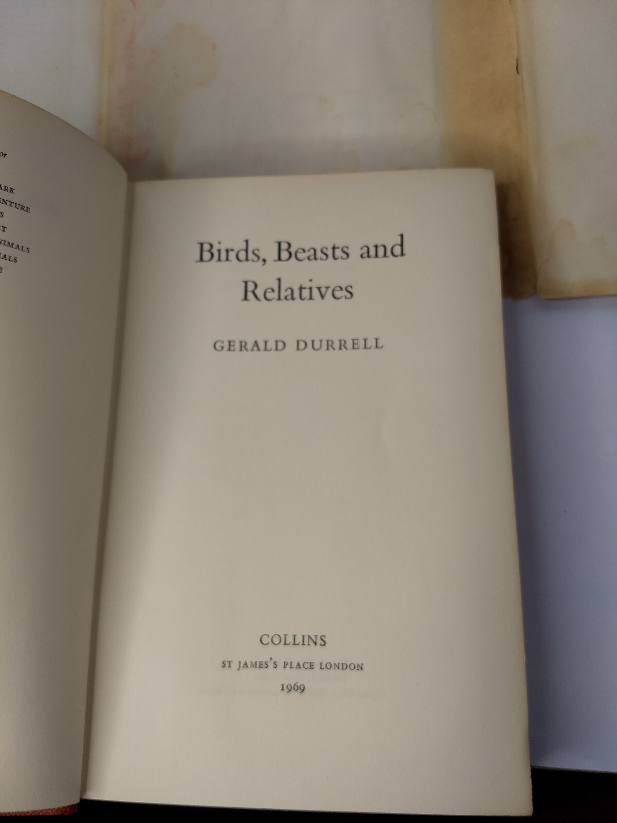 Birds, Beasts & Relatives Gerald Durrell Vintage Hardcover Book Collins 1969