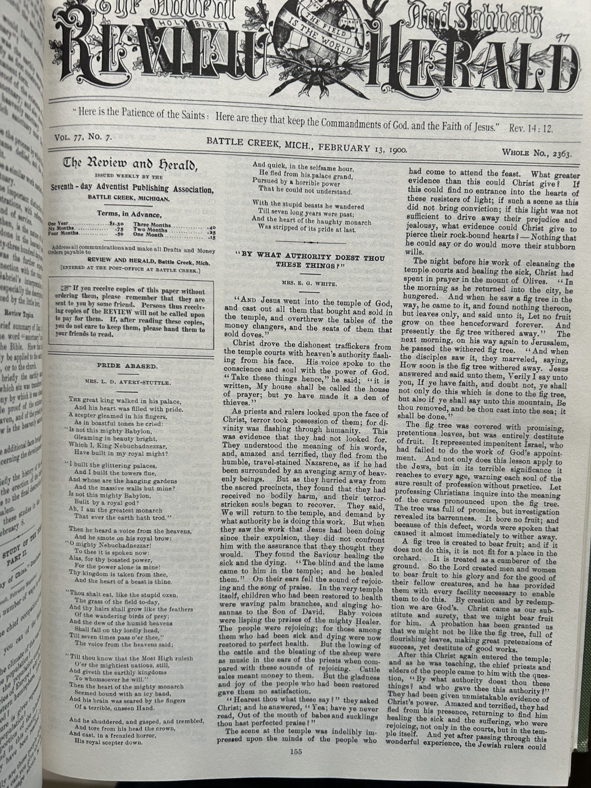 COMPLETE SET Ellen G White Present Truth & Review and Herald Articles Vols 1-6
