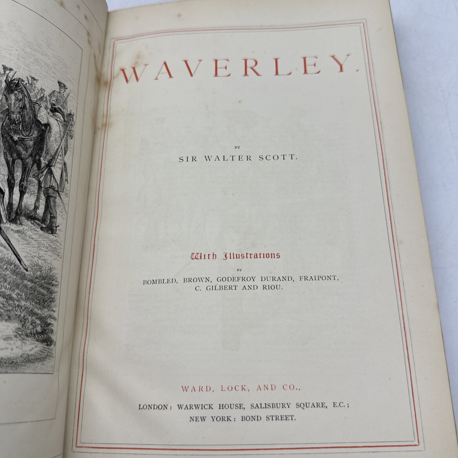 Waverley Sir Walter Scott Illustrated Leather HC Ward Lock Classic (AA213)
