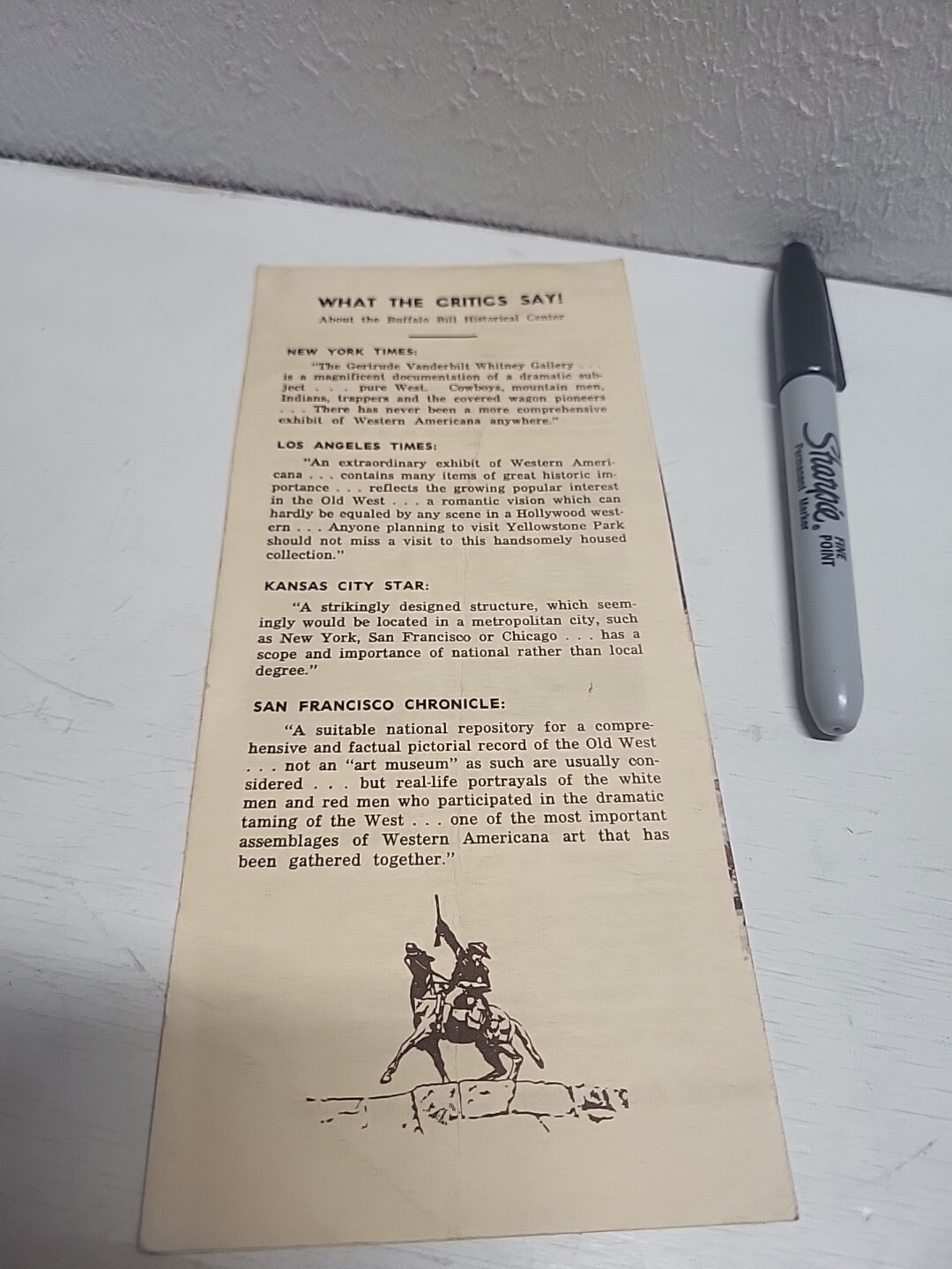Vtg Local tourist travel SC MCM buffalo bill center cody wyoming circa 1960