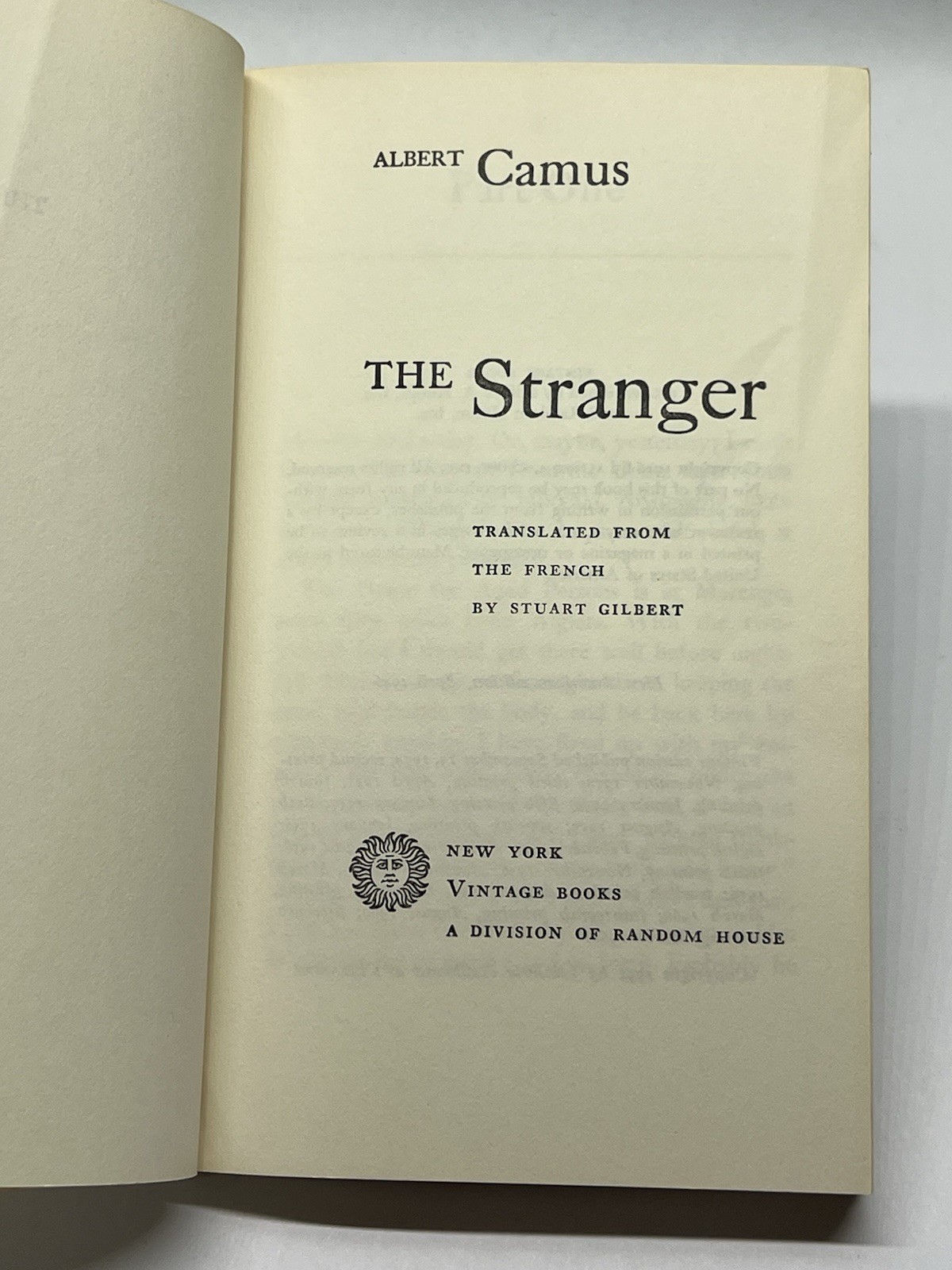 The Stranger by Albert Camus / PB 1961