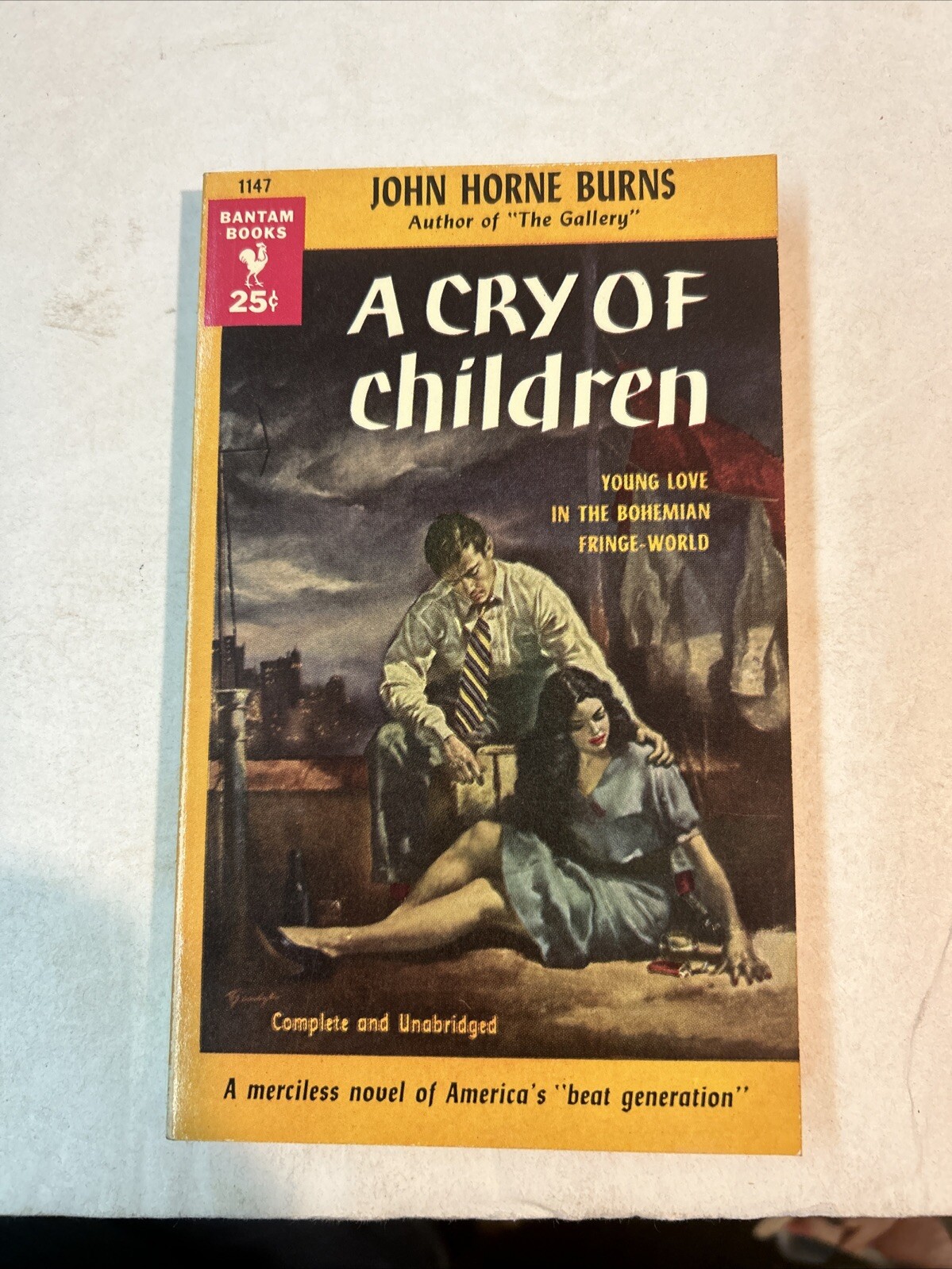1953 A CRY OF CHILDREN by John Horne Burns Bantam 1147 Paperback
