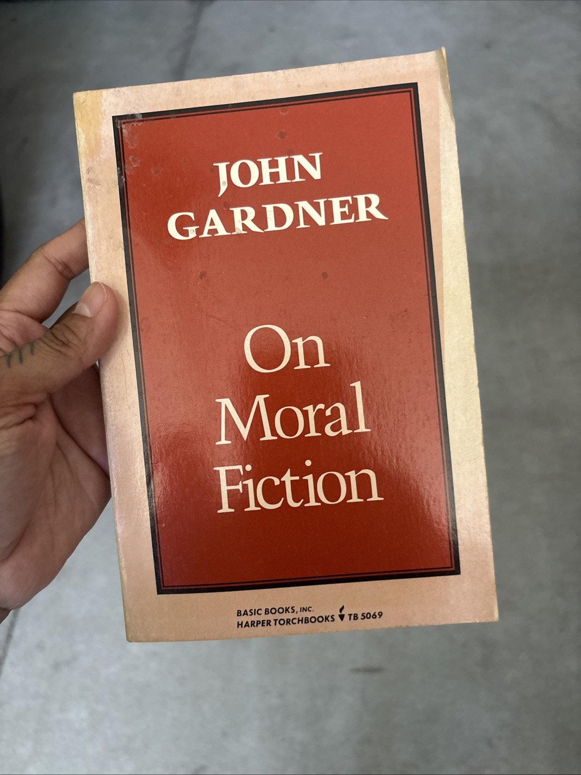 John Gardner: On Moral Fiction – Basic Books Trade Paperback (1978 4th Printing)