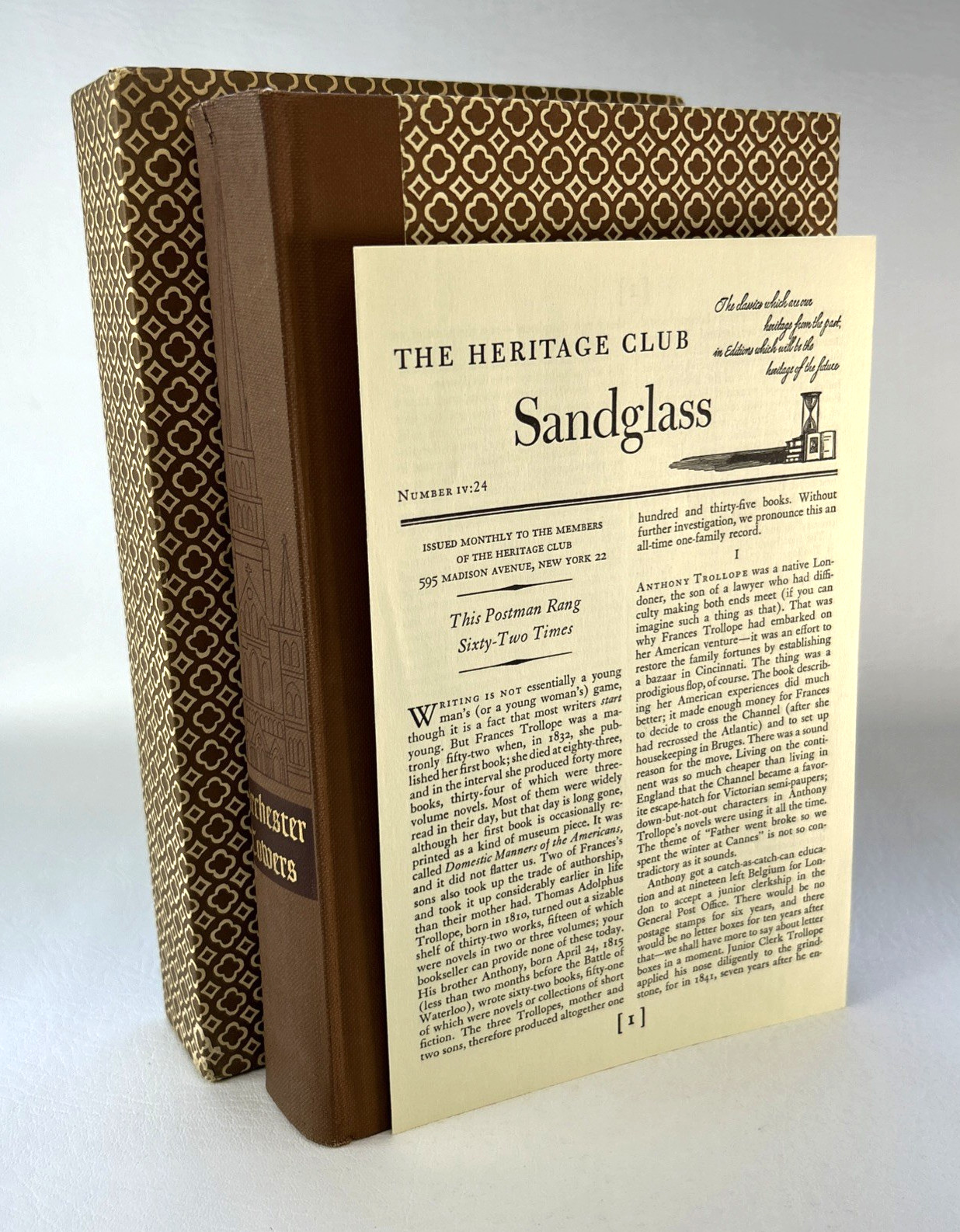 Barchester Towers by Trollope Heritage Press 1958 Illus Fritz Kredel w Sandglass