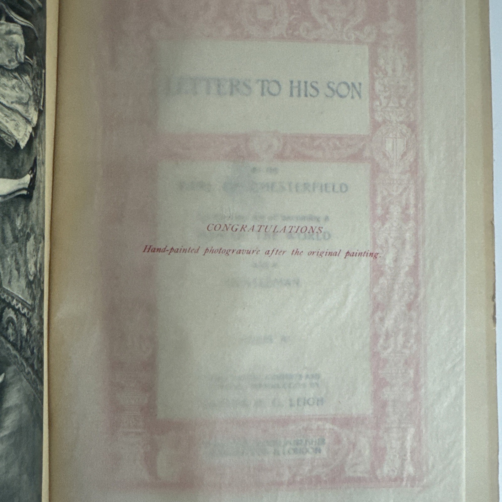 Letters to His Son by the Earl of Chesterfield, 1901 Color Vol. 2 Walter Dunne