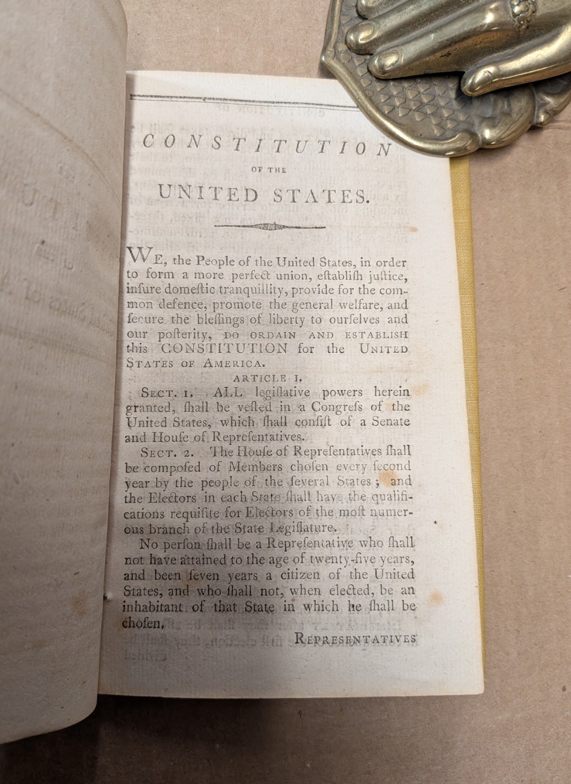 1805 Massachusetts & US Constitution + Declaration Indep + Washington Farewell