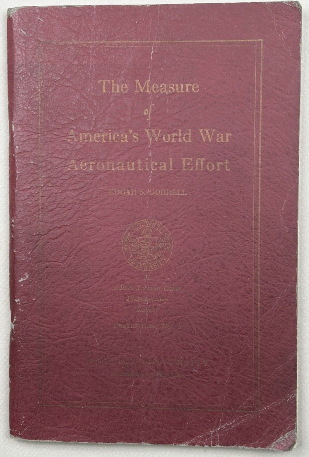 World War I U.S. Aeronautical Efforts Report Softcover 1st Edition 78p