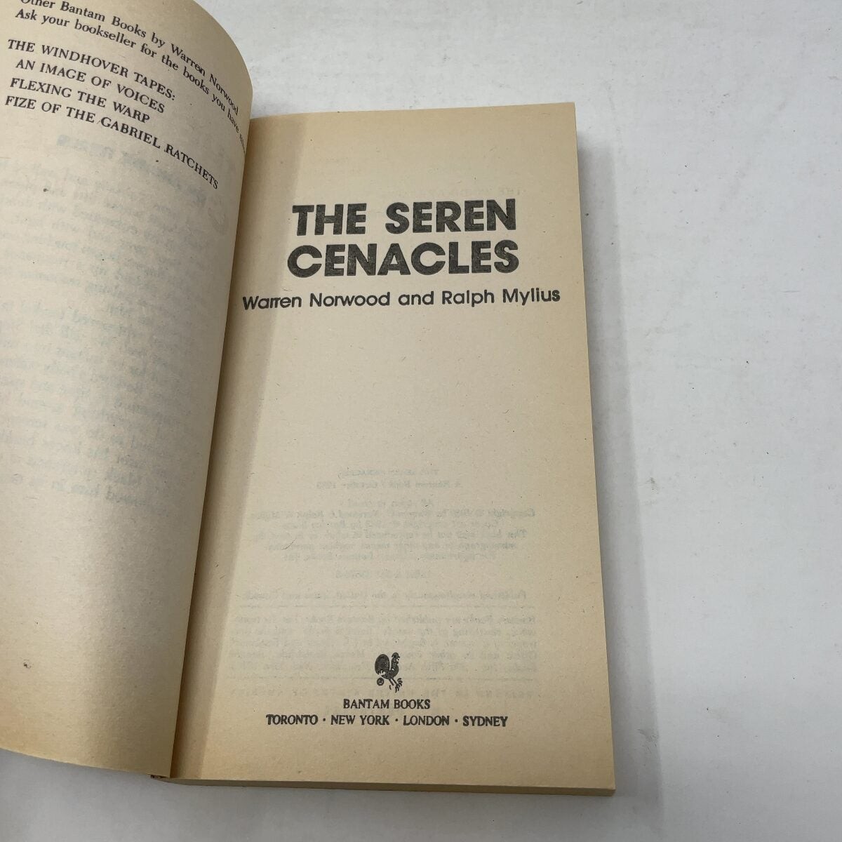 The Seren Cenacles by Warren C. Norwood PB First Edition Like New 1983