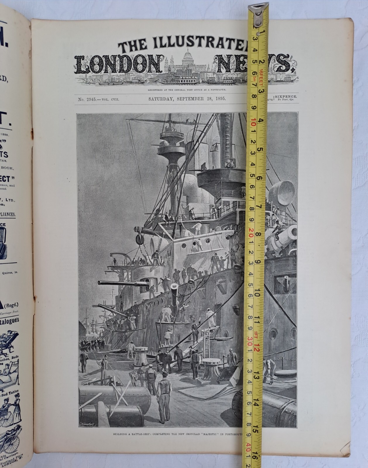 The Illustrated London News Sept. 28th 1895 # 2945 Building a Battle-ship + VGC