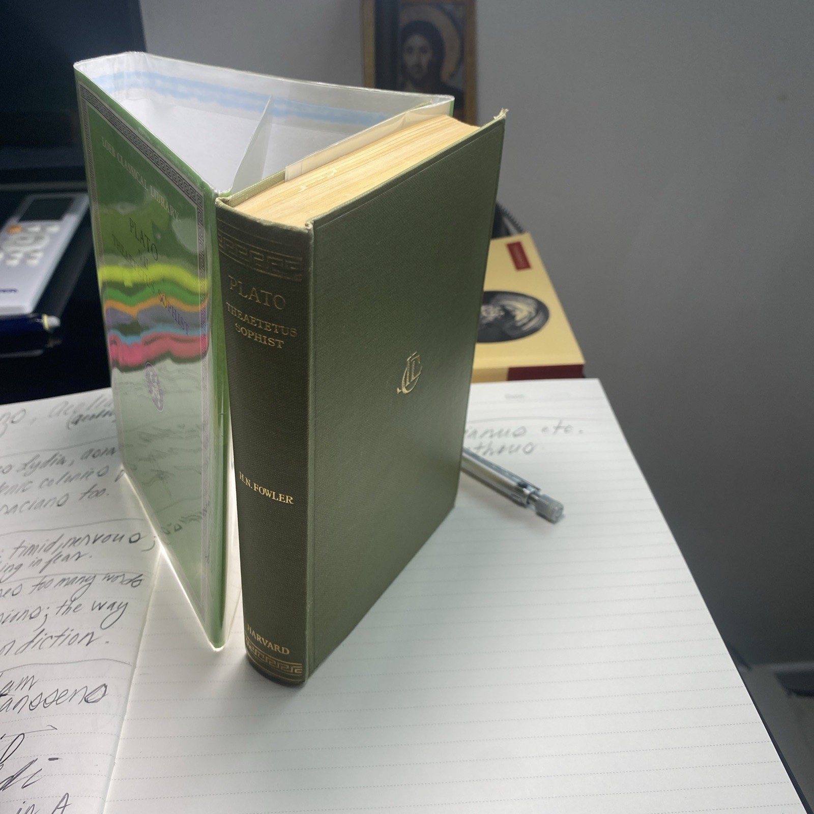 Loeb Classical Library, 10 copies: Plato, Aeschylus, Aristotle, and Demosthenes