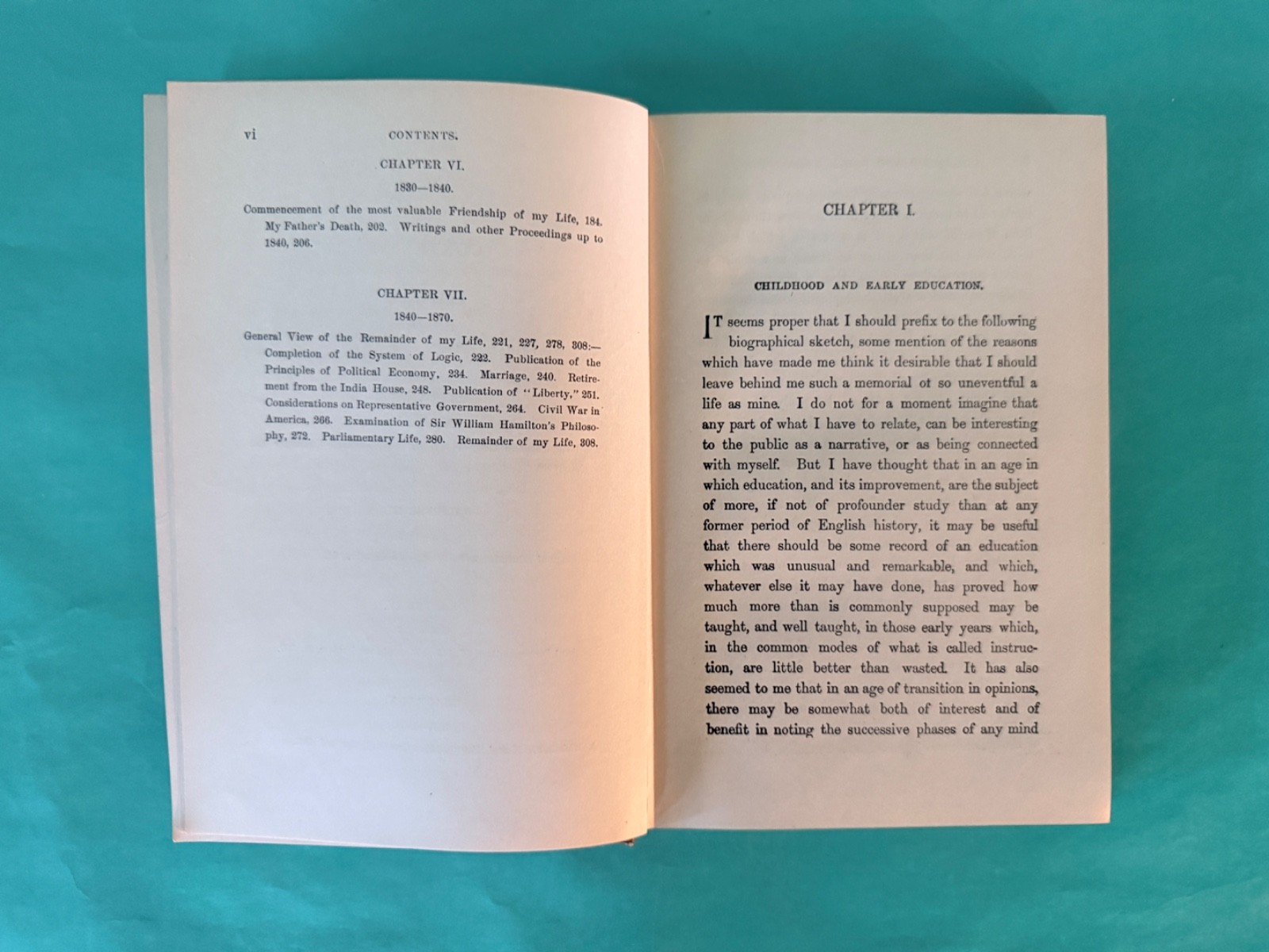 Autobiography John Stuart Mill Henry Holt New York Antique Philosophy Hardcover